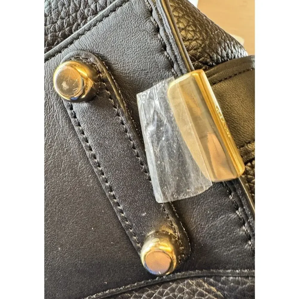 Coach Swagger 27 Satchel Black Pebbled Leather Gold Hardware NWOT Crossbody Read